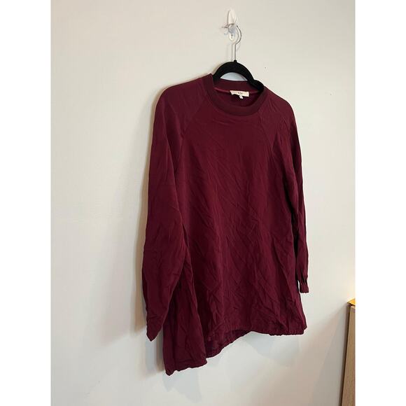 Tibi Blouse Women XS Burgundy Long Sleeve Lightweight Top - Picture 5 of 5